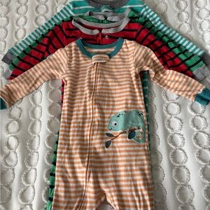 Carter's Orange and White Striped Onesie